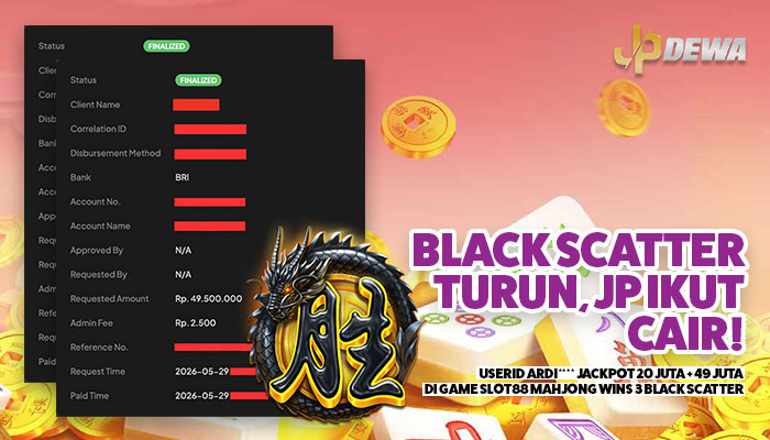 BLACK SCATTER TURUN, JP IKUT CAIR! USERID ARDI**** BAWA PULANG TOTAL 69 JUTA